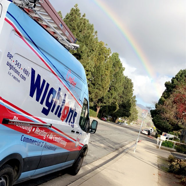 Hvac Truck Behind Rainbow